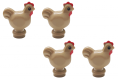 Klemmbausteine Huhn in beige / tan 4Stück
