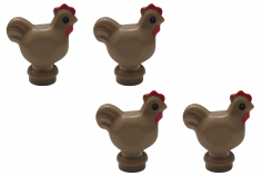 Klemmbausteine Huhn in dunkel beige / dark tan 4Stück