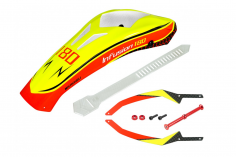 Microheli Airbrush Fiberglass King Cobra Haube in Gelb für Blade InFusion 180