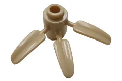 KBW Klemmbausteine Pflanzenblatt / Bambus rund 1x1 mit 3 Blättern in beige / tan 100Stück