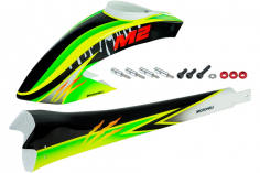 Microheli Fiberglass Green Scratch Rumpf für OMP M2 Evo