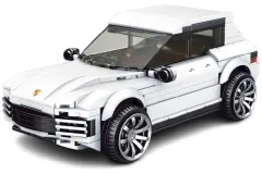 MouldKing Klemmbausteine weißer Geländewagen SUV - 415 Teile mit stapelbarer Displaybox/Sammelbox 19,5x9,5x8,5cm