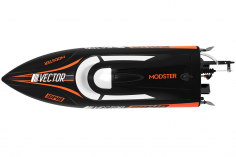 MODSTER RC Boot Vector SR48 Elektro Brushed Rennboot in schwarz/orange mit 2S Antrieb 2,4Ghz RTR