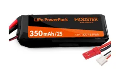 MODSTER LiPo Akku 2S 7,4V 350mAh 30C (JST/BEC) für MODSTER Easy Trainer 800 V2