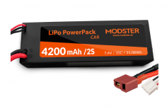 MODSTER LiPo Akku 2S 7,4V 4200mAh 35C (T-Buchse) im Hardcase für MODSTER Evolution X Brushless Monster Truck 1:10