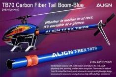 Align Ersatzteile Carbon Heckrohr in blau für Align T-Rex TB70