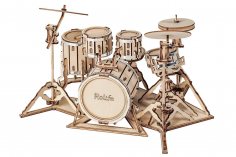 Lasercut Holzbausatz Standmodell Musikinstrument Schlagzeug 246 Teile