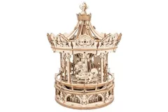 Lasercut Holzbausatz Funktionsmodell Romantic Carousel mit Musikspieluhr 384 Teile
