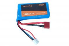 MODSTER LiIon Akku 2S 7,4V 1500mAh für Modster RC Auto Mini Xero Elektro Brushless Monster Truck 4WD 1:16 RTR