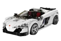 MouldKing Klemmbausteine Sportwagen in weiß - 352 Teile mit stapelbarer Displaybox/Sammelbox 19,5x9,5x8,5cm