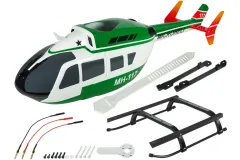 Microheli Scale Rumpf Set Airbrush Fiberglass EC145 in Grün Weiß für Blade InFusion 180