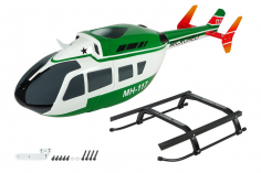 Microheli Scale Rumpf Set Airbrush Fiberglass EC145 in Grün Weiß für OMP Hobby M2, EVO