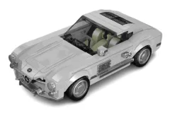 MouldKing Klemmbausteine silberner Sportwagen - 322 Teile mit stapelbarer Displaybox/Sammelbox 19,5x9,5x8,5cm