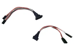 Servotragflächenkabelbaum Zweifach mit Flanschmontage 1x Stecker 1 Buchse mit Kabelbaum je 150mm