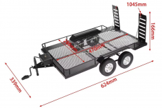 RC Crawler Scalezubehör 1/10 großer Metall-Anhängerwagen