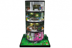MouldKing Klemmbausteine Transparentes Turmhaus mit Baum - 3466 Teile