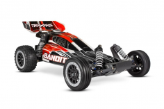 Traxxas Bandit rot 1/10 2WD Extrems-Sports-Buggy RTR Brushed, mit Akku und 4 Ampere USB-C-Lader