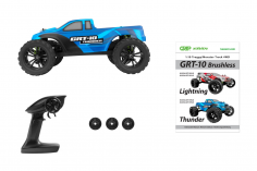 Kavan RC Auto GRT-10 Thunder in blau ART 4WD Brushless Monster Truck 1:10 2,4GHz ohne Akku und ohne Ladegerät