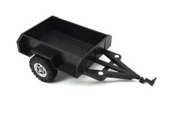 RC Crawler Scalezubehör 1/18 und 1/24 Anhänger aus ABS Kunststoff 124x76x30mm, totale Länge 230mm in schwarz