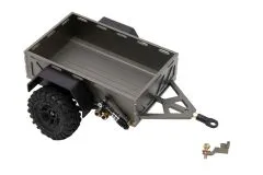 RC Crawler Scalezubehör 1/18 und 1/24 Anhänger aus Aluminium 124x76x35mm, totale Länge 192mm in Titangrau