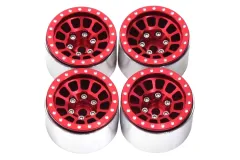 RC Crawler Scalezubehör 1/18 1,0Zoll 4x Aluminiumfelgen in rot für TRX-4M