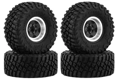 RC Crawler Scalezubehör 1/18 Räder Set 1,0Zoll 4x Aluminiumfelgen in schwarz mit Reifen 57x25mm für TRX-4M