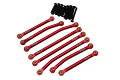 rcTURN Aufhängungs-Link Set gebogen für höhere Bodenfreiheit aus Aluminium in rot für TRX-4M