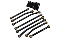 rcTURN Aufhängungs-Link Set gebogen für höhere Bodenfreiheit aus Aluminium in schwarz für TRX-4M