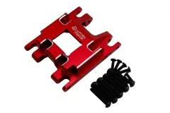rcTURN Unterfahrschutz-Getriebehalterung aus Aluminium in rot für TRX-4M