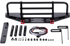RC Crawler Scalezubehör Bumper vorne aus Metall mit Zubehör und mit LED Licht für TRX4