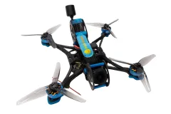 RubberQuads The Squirrel 3,5Zoll Race Quad Rahmen mit DJI O3 und ExpressLRS / ELRS Empfänger in blau