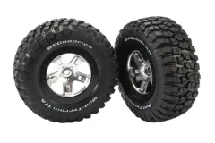 Traxxas Tuning BFGoodrich TA KM2 Reifen auf Felgen in Satin schwarz 2Stück hinten für Slash und Ford F-150 Raptor Fox 1/10