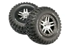 Traxxas Tuning BFGoodrich Reifen auf Felgen in Satin chrom schwarz 2Stück hinten für Slash und Ford F-150 Raptor Fox 1/10