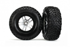 Traxxas Tuning SCT Reifen auf Felgen in chrom schwarz 2Stück hinten für Slash 1/10