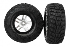 Traxxas Tuning Kumho S1 Reifen auf Felgen in Satin chrom schwarz 2Stück hinten für Slash und Ford F-150 Raptor Fox 1/10