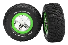 Traxxas Tuning BFGoodrich Reifen auf Felgen in chrom grün 2Stück vorne für Slash und Ford F-150 Raptor Fox 1/10