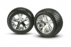Traxxas Tuning Alias Reifen auf All-Star 2,8 Felgen in chrom 2Stück hinten für Rustler 1/10