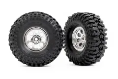 Traxxas Tuning Mickey Thompson Baja Pro XS Reifen auf 2,4x1,0 Felgen in chrom 2Stück für TRX-4M 1/18