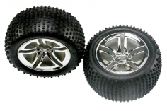 Traxxas Tuning Alias Reifen auf 2,8 Felgen in chrom 2Stück hinten für Nitro Rustler 1/10