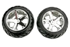 Traxxas Tuning Anaconda Reifen auf All-Star 2,8 Felgen in chrom 2Stück hinten für Stampede und Rustler 1/10