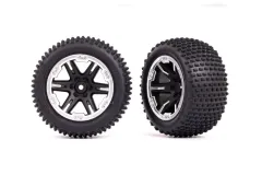 Traxxas Tuning Alias Reifen auf RXT 2,8 Felgen in schwarz-chrom hinten 2Stück für Rustler 1/10