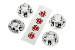 Traxxas Tuning Radnabenkappen in chrom mit Aufklebern 4Stück (für TRX8255A Radachse) für TRX-4 1/10