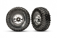 Traxxas Tuning Canyon Trail 5,3x2,2 Reifen auf Classic Felgen in chrom 2Stück (für TRX8255A Radachse) für TRX-4 1/10