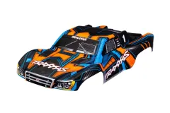Traxxas Tuning Karosserie orange blau mit Aufkleber Clipless für Slash 1/10
