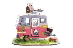 Lasercut Holzbausatz Standmodell Campinganhänger 83 Teile