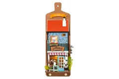 Lasercut Holzbausatz Standmodell Wanddekoration mit Schlüsselanhänger Bäckerei 71 Teile