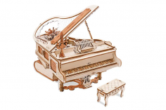 Lasercut Holzbausatz Funktionsmodell Magisches Klavier mit Musikspieluhr 233 Teile