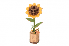 Lasercut Holzbausatz Standmodell Blume - Sonnenblume 154 Teile