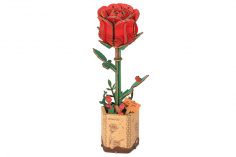 Lasercut Holzbausatz Standmodell Blume - Rote Rose 106 Teile