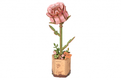 Lasercut Holzbausatz Standmodell Blume - Pinke Rose 104 Teile